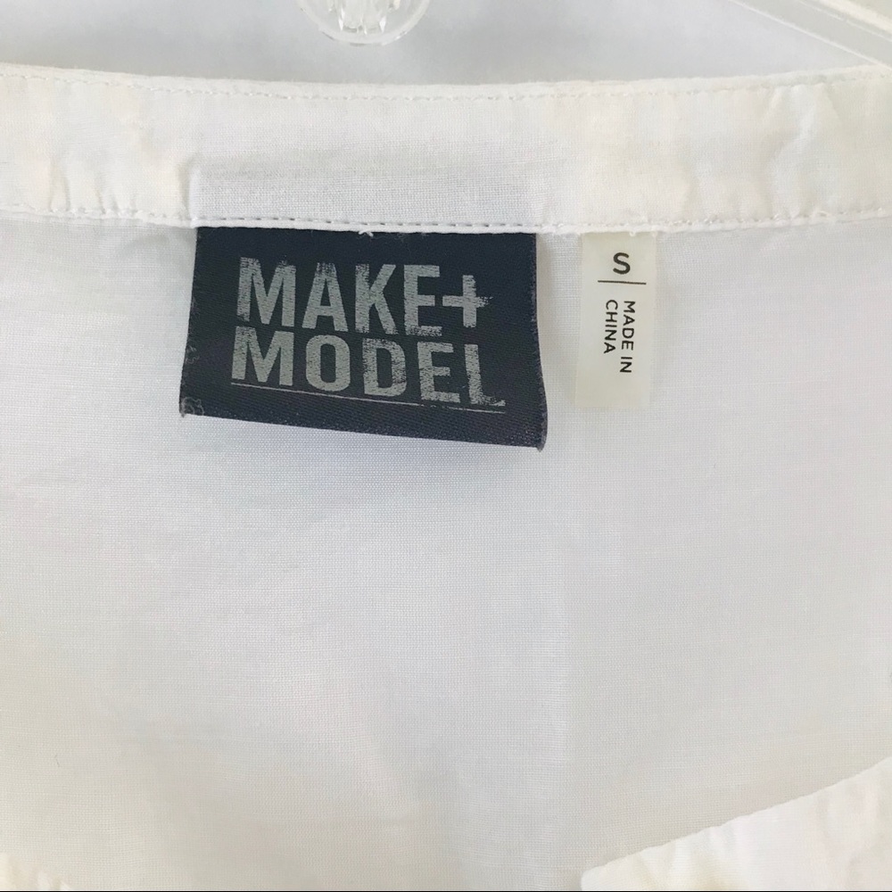 Make + Model White Silk Tunic Pullover Top Small - image 2